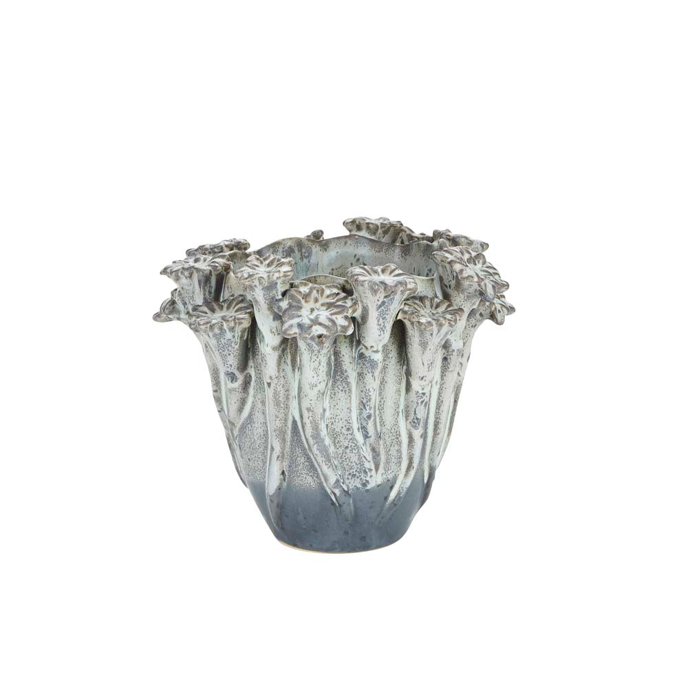 Bahne Interior vase m/ blomster, grå - 16,5x16,5x14 cm. - Bahne